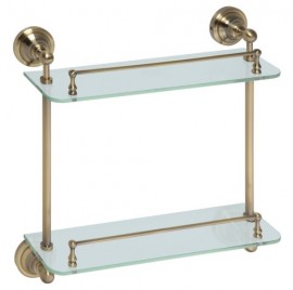 Bemeta RETRO bronz polička skleněná 400x420x120 mm, dvojitá   144102127